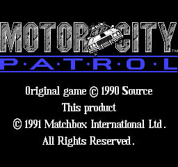 Motor City Patrol (USA) Title Screen